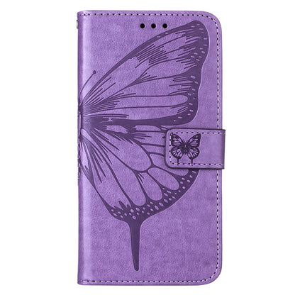 YB Imprinting Flower Series-4 for Google Pixel 7 Imprinting Butterfly Flower Case Wallet Stand Shockproof PU Leather Cover Inner TPU Shell