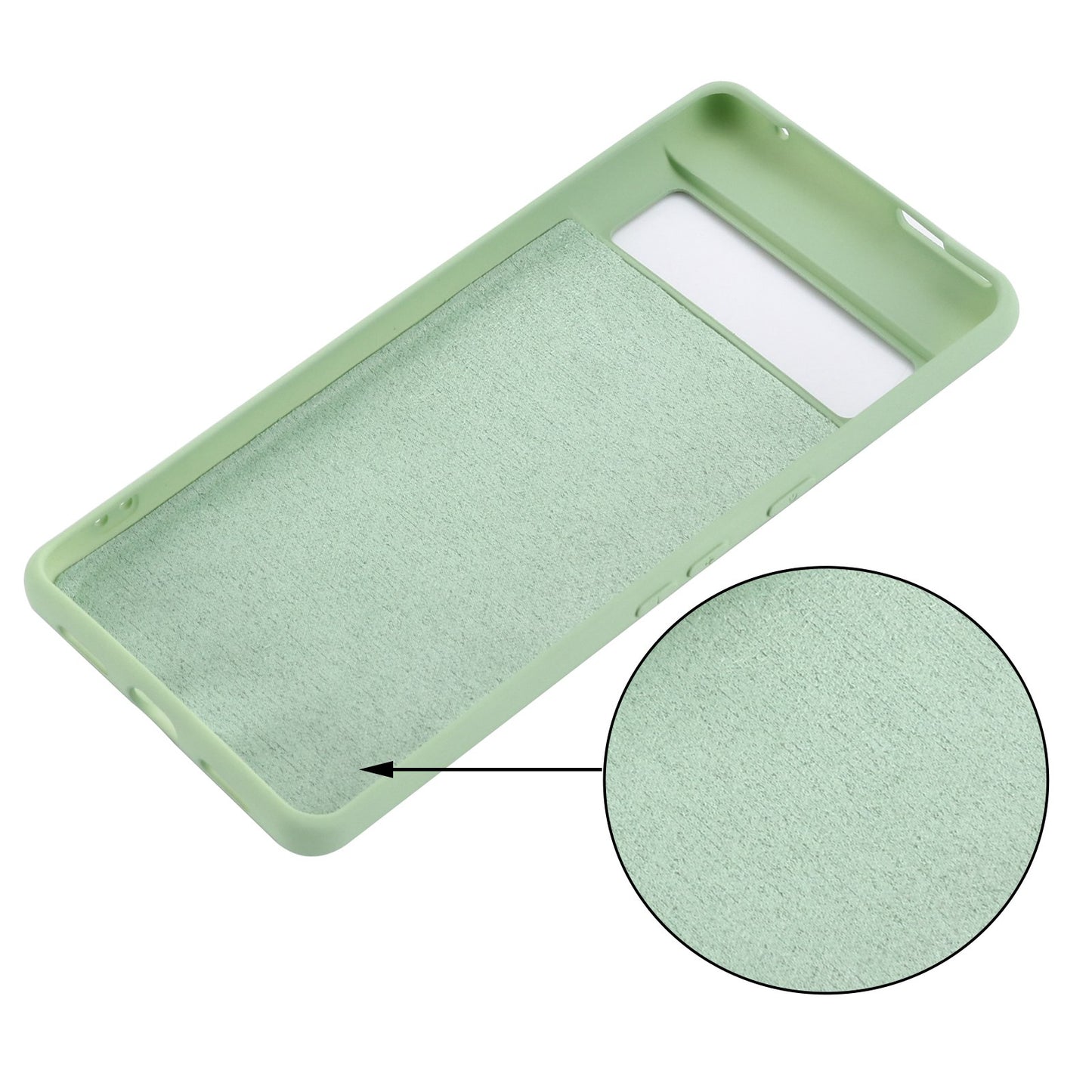 For Google Pixel 7 Pro Liquid Silicone Case Soft Microfiber Lining Shockproof Drop Protection Cover with Strap