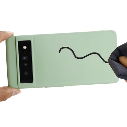 For Google Pixel 7 Pro Liquid Silicone Case Soft Microfiber Lining Shockproof Drop Protection Cover with Strap