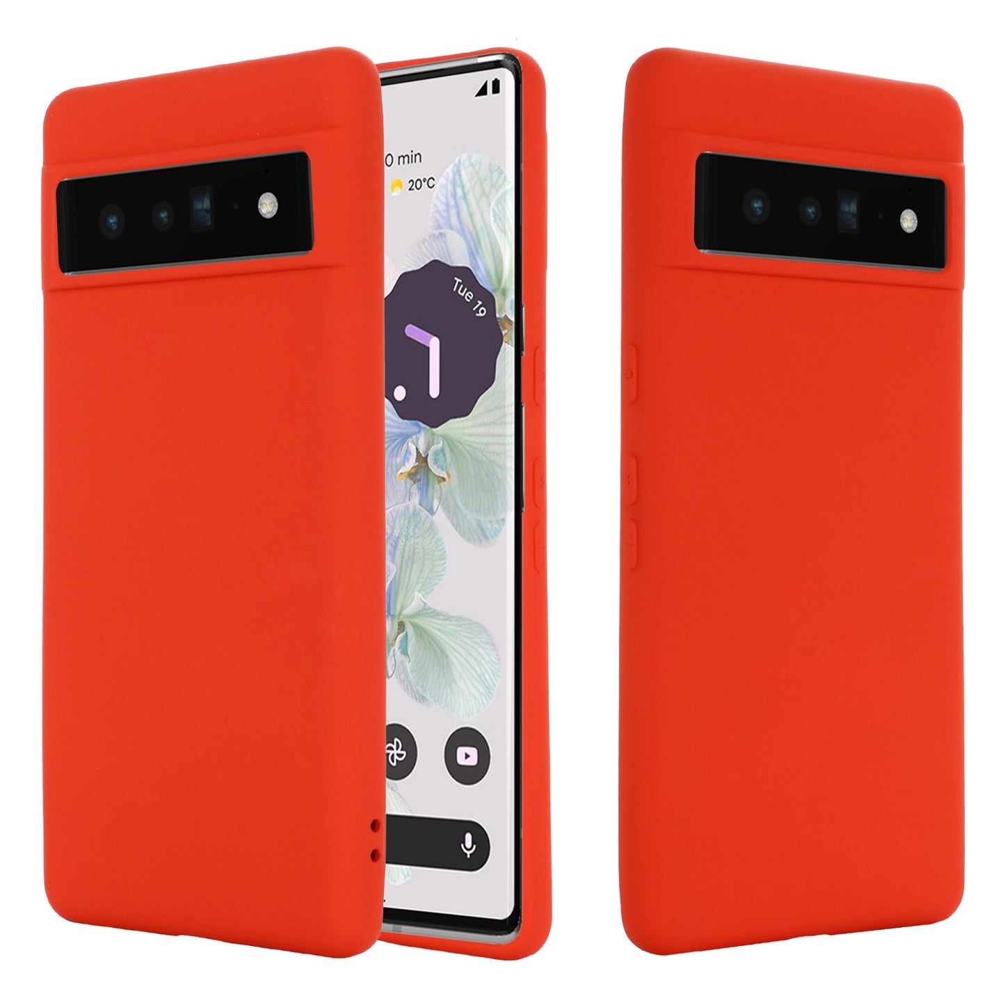 For Google Pixel 7 Pro Liquid Silicone Case Soft Microfiber Lining Shockproof Drop Protection Cover with Strap