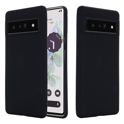 For Google Pixel 7 Pro Liquid Silicone Case Soft Microfiber Lining Shockproof Drop Protection Cover with Strap