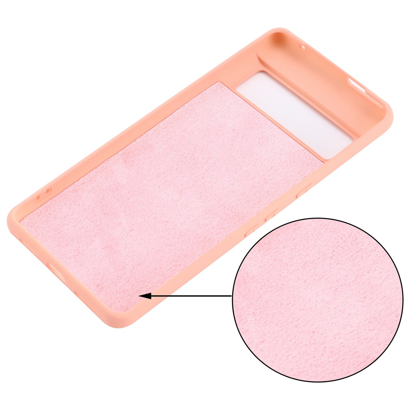 For Google Pixel 7 Liquid Silicone Case Soft Microfiber Lining Scratch-resistant Precise Cut-outs Shell with Strap