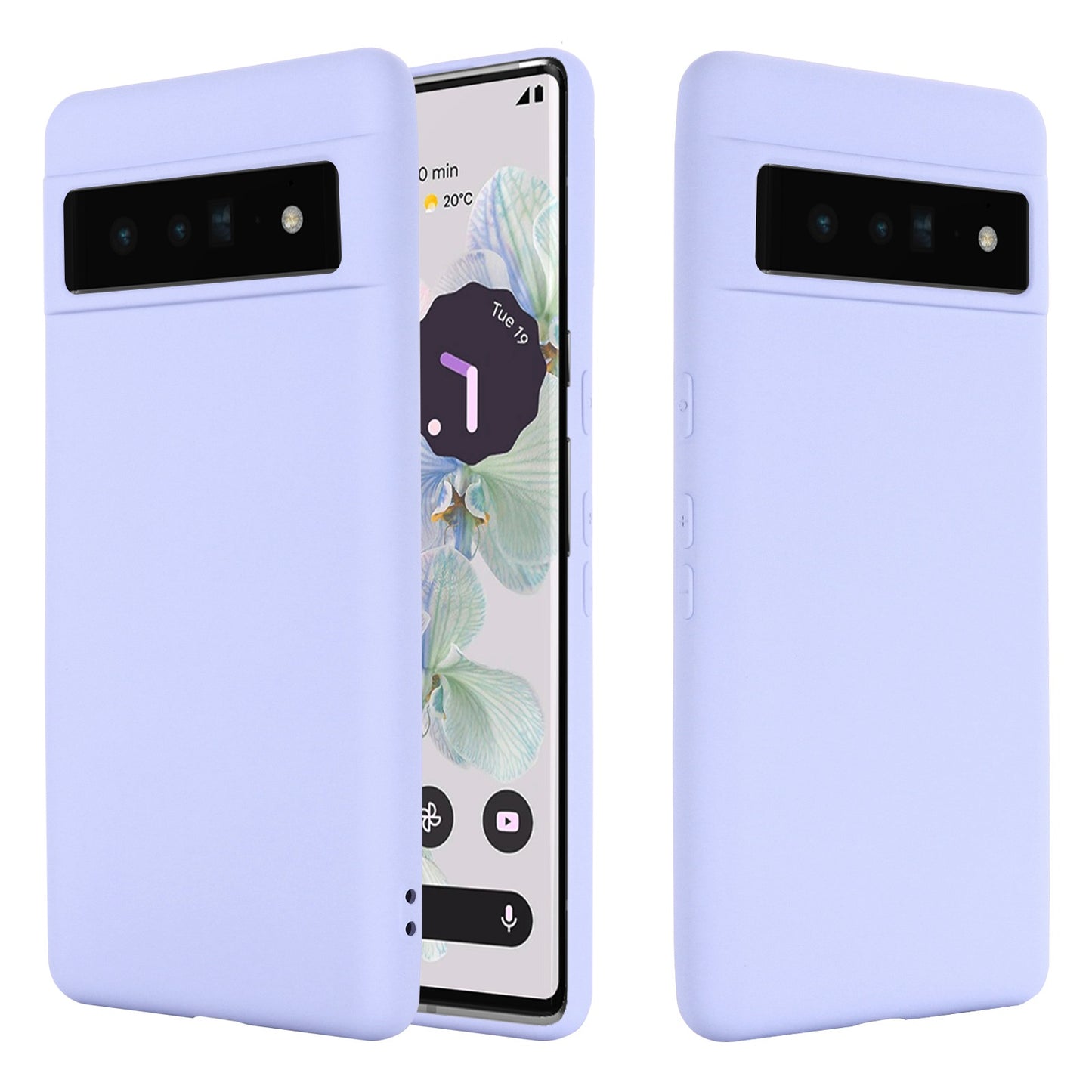 For Google Pixel 7 Liquid Silicone Case Soft Microfiber Lining Scratch-resistant Precise Cut-outs Shell with Strap
