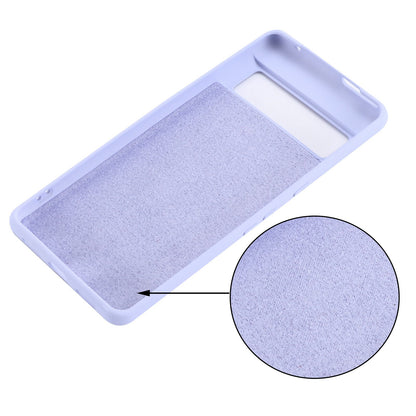 For Google Pixel 7 Liquid Silicone Case Soft Microfiber Lining Scratch-resistant Precise Cut-outs Shell with Strap