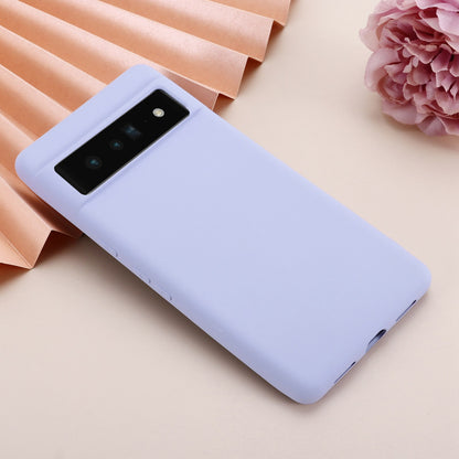 For Google Pixel 7 Liquid Silicone Case Soft Microfiber Lining Scratch-resistant Precise Cut-outs Shell with Strap