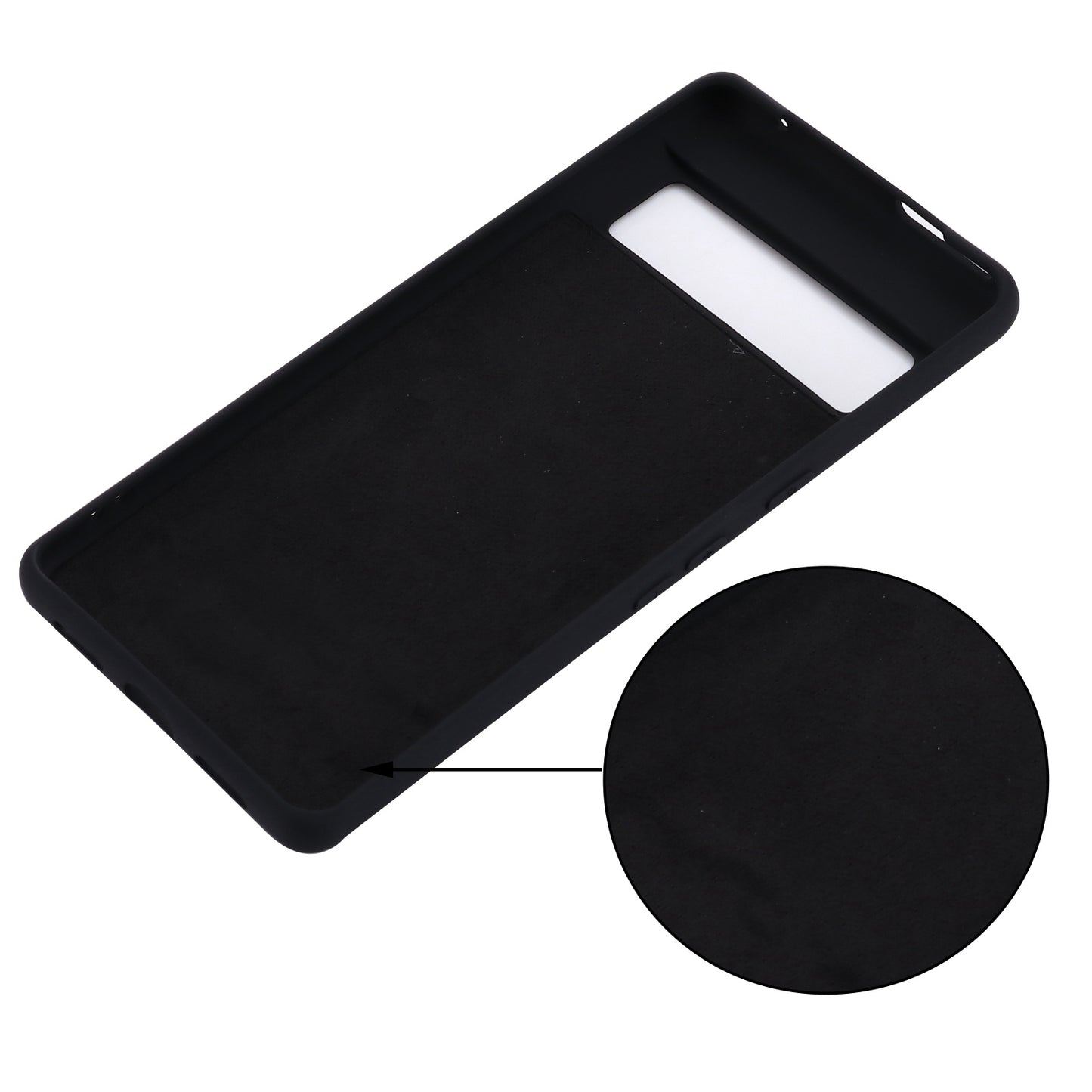 For Google Pixel 7 Liquid Silicone Case Soft Microfiber Lining Scratch-resistant Precise Cut-outs Shell with Strap
