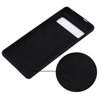 For Google Pixel 7 Liquid Silicone Case Soft Microfiber Lining Scratch-resistant Precise Cut-outs Shell with Strap