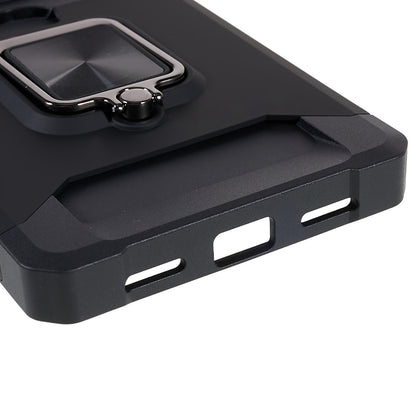 For Google Pixel 7 Pro Anti-Drop Hard PC Soft TPU Hybrid Phone Case Impact-Resistant Cellphone Cover Slide Camera Lens Protection Design Kickstand Back Cover with Card Slot