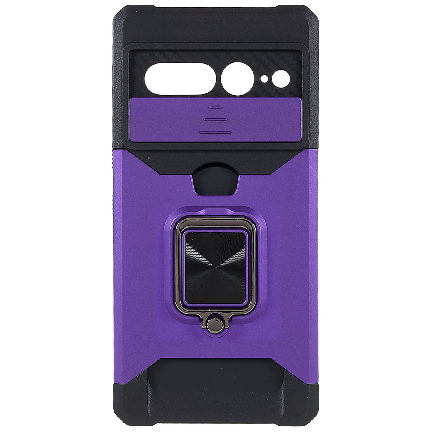 For Google Pixel 7 Pro Anti-Drop Hard PC Soft TPU Hybrid Phone Case Impact-Resistant Cellphone Cover Slide Camera Lens Protection Design Kickstand Back Cover with Card Slot