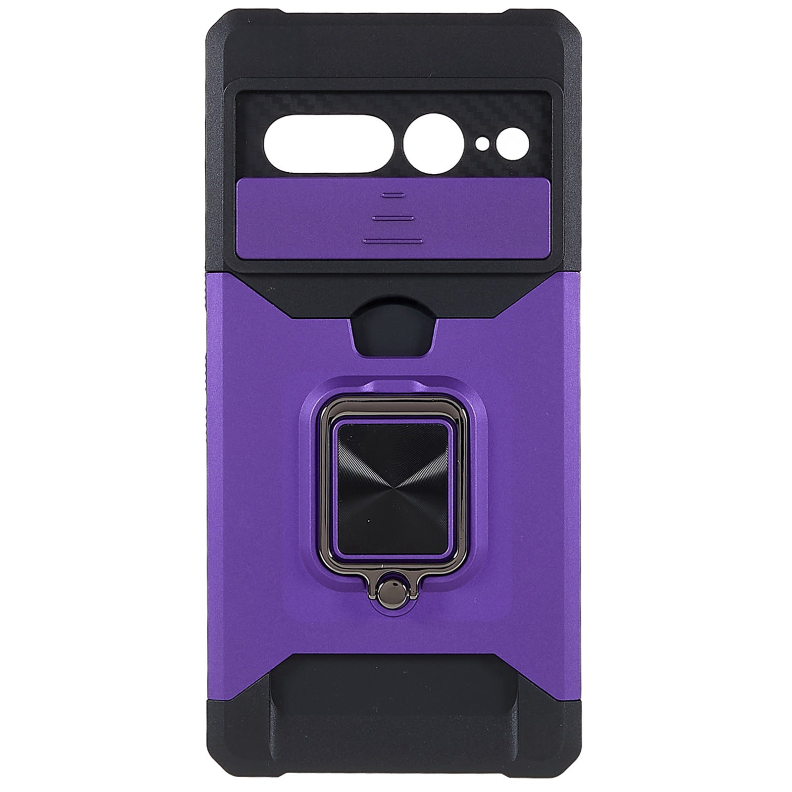 For Google Pixel 7 Pro Anti-Drop Hard PC Soft TPU Hybrid Phone Case Impact-Resistant Cellphone Cover Slide Camera Lens Protection Design Kickstand Back Cover with Card Slot