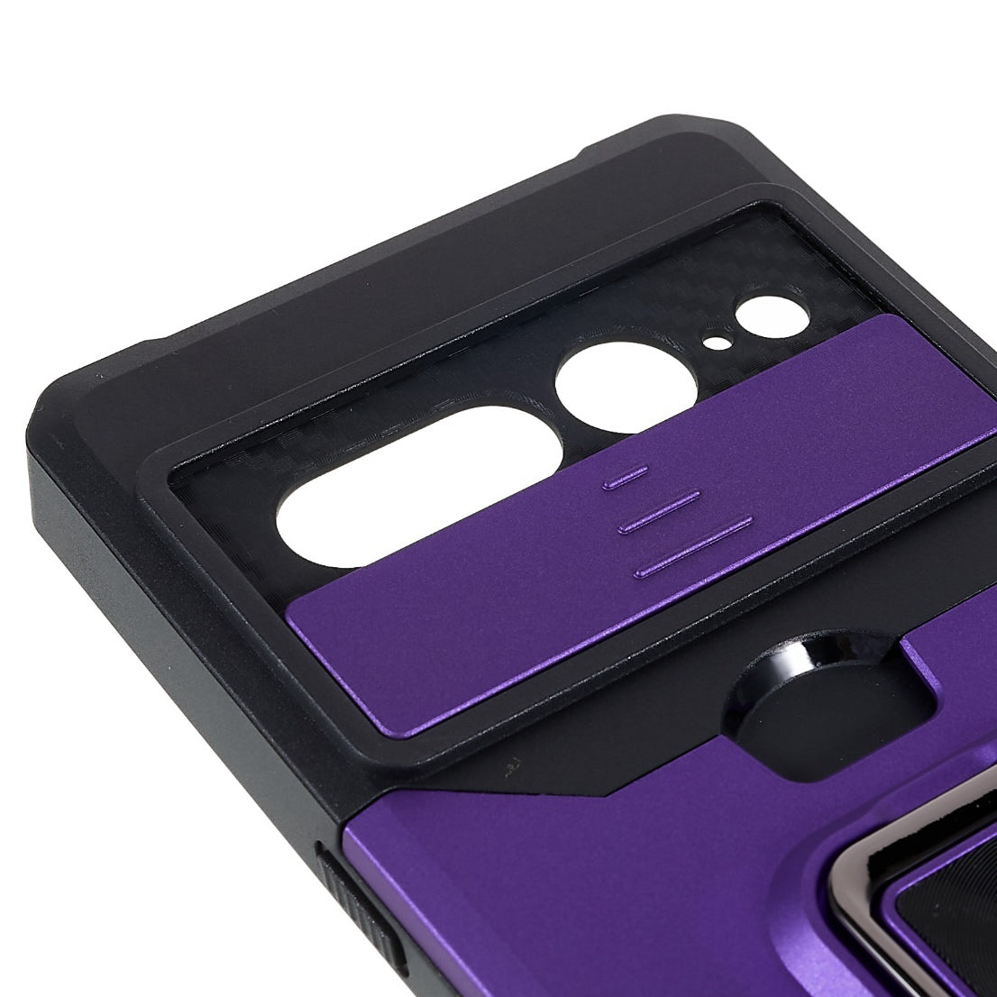 For Google Pixel 7 Pro Anti-Drop Hard PC Soft TPU Hybrid Phone Case Impact-Resistant Cellphone Cover Slide Camera Lens Protection Design Kickstand Back Cover with Card Slot