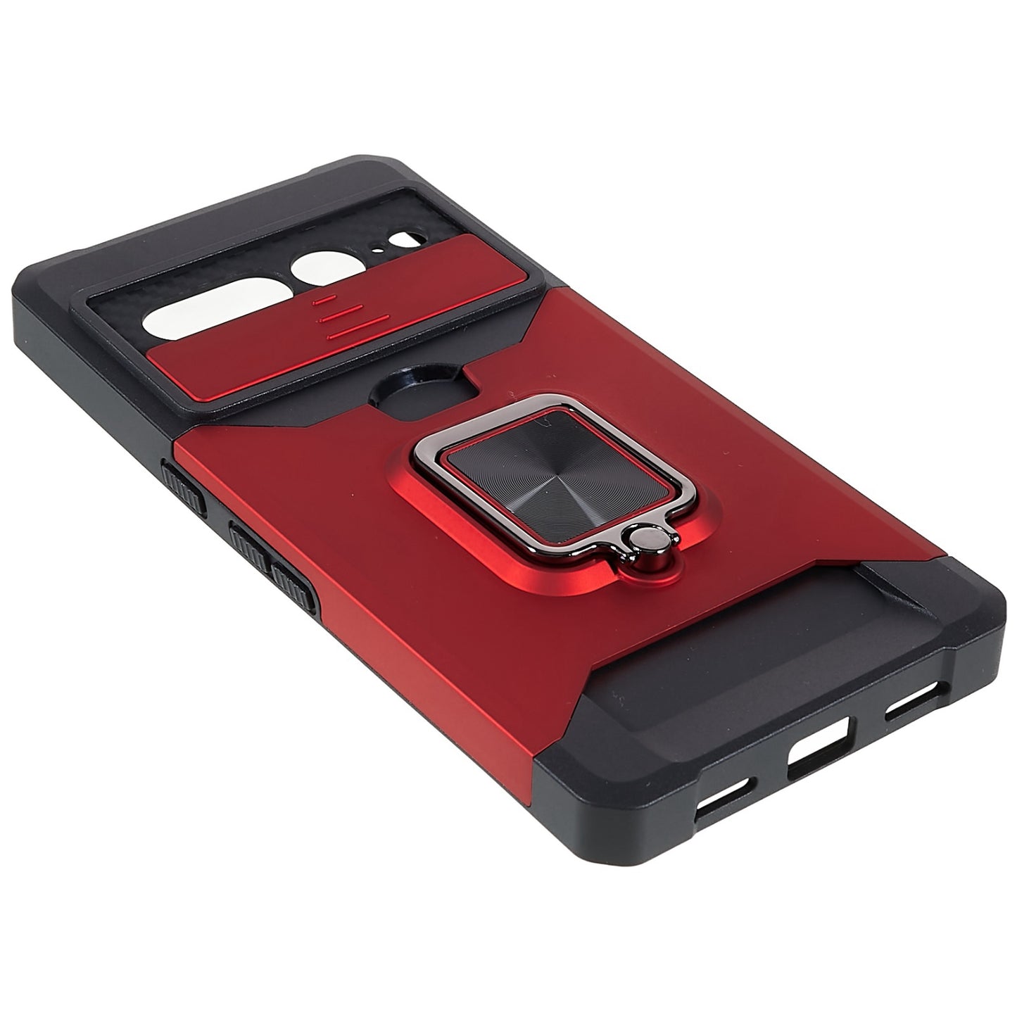 For Google Pixel 7 Pro Anti-Drop Hard PC Soft TPU Hybrid Phone Case Impact-Resistant Cellphone Cover Slide Camera Lens Protection Design Kickstand Back Cover with Card Slot