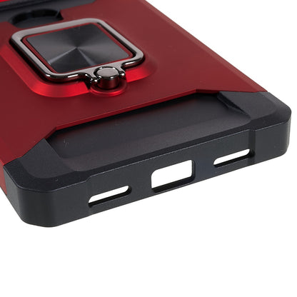 For Google Pixel 7 Pro Anti-Drop Hard PC Soft TPU Hybrid Phone Case Impact-Resistant Cellphone Cover Slide Camera Lens Protection Design Kickstand Back Cover with Card Slot