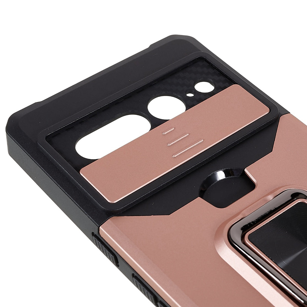 For Google Pixel 7 Pro Anti-Drop Hard PC Soft TPU Hybrid Phone Case Impact-Resistant Cellphone Cover Slide Camera Lens Protection Design Kickstand Back Cover with Card Slot