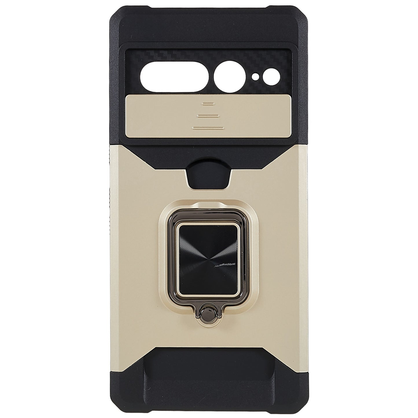 For Google Pixel 7 Pro Anti-Drop Hard PC Soft TPU Hybrid Phone Case Impact-Resistant Cellphone Cover Slide Camera Lens Protection Design Kickstand Back Cover with Card Slot