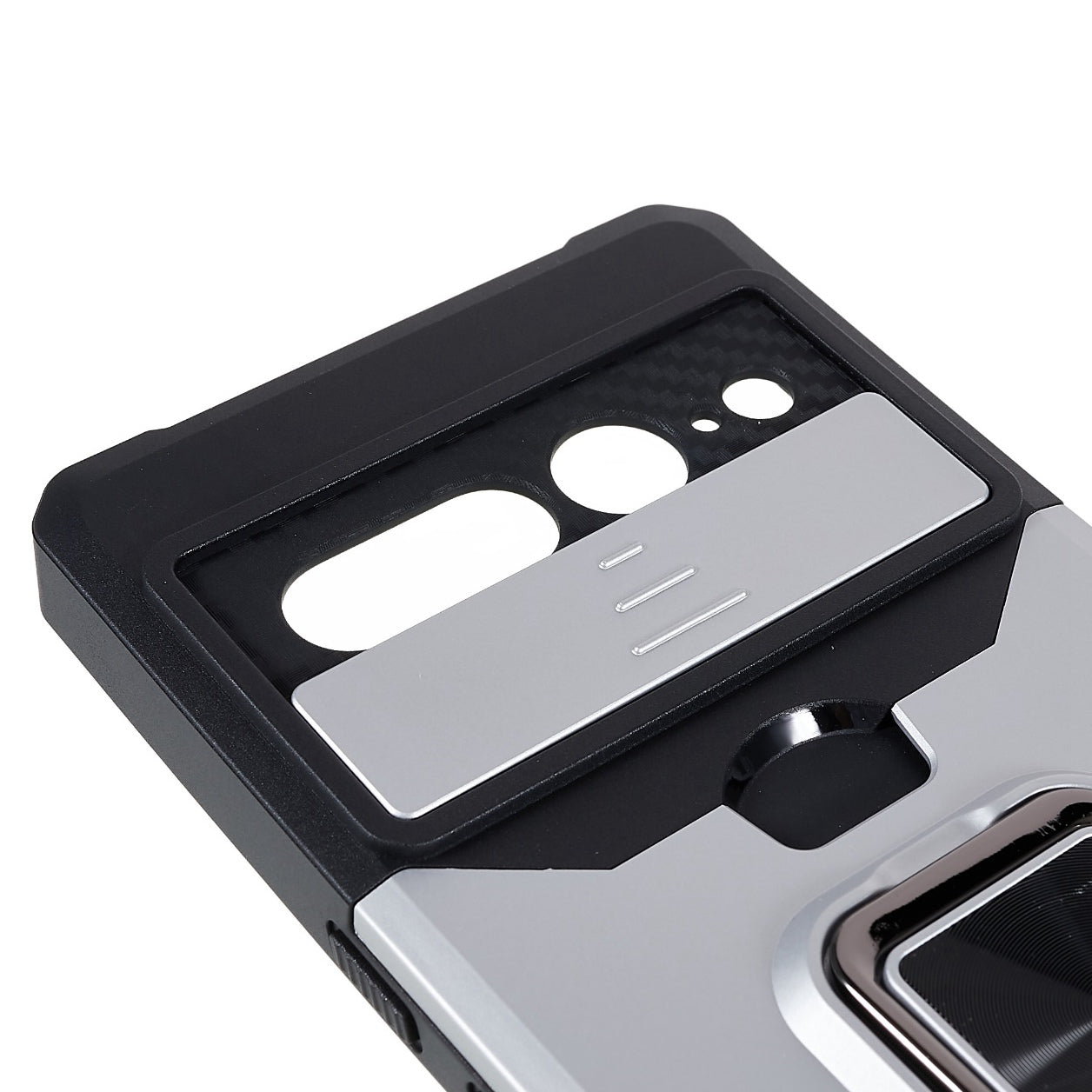 For Google Pixel 7 Pro Anti-Drop Hard PC Soft TPU Hybrid Phone Case Impact-Resistant Cellphone Cover Slide Camera Lens Protection Design Kickstand Back Cover with Card Slot