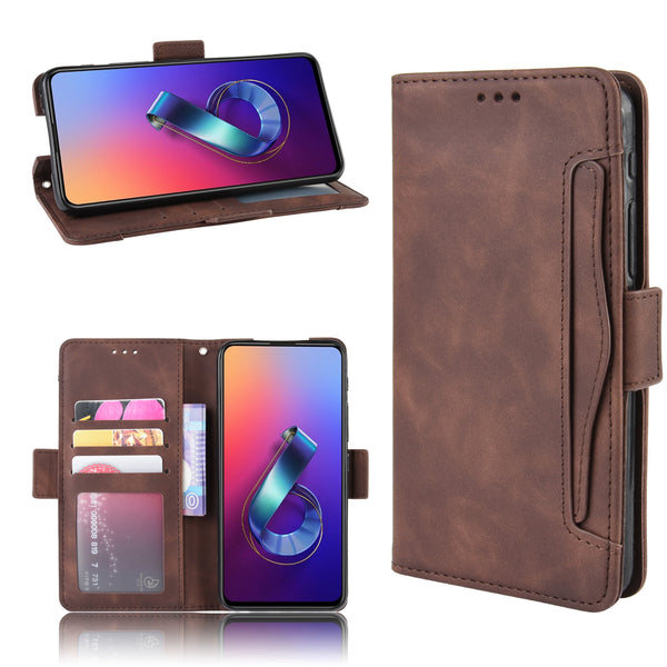 PU Leather Stand Wallet Phone Casing Cover for Asus Zenfone 6 ZS630KL