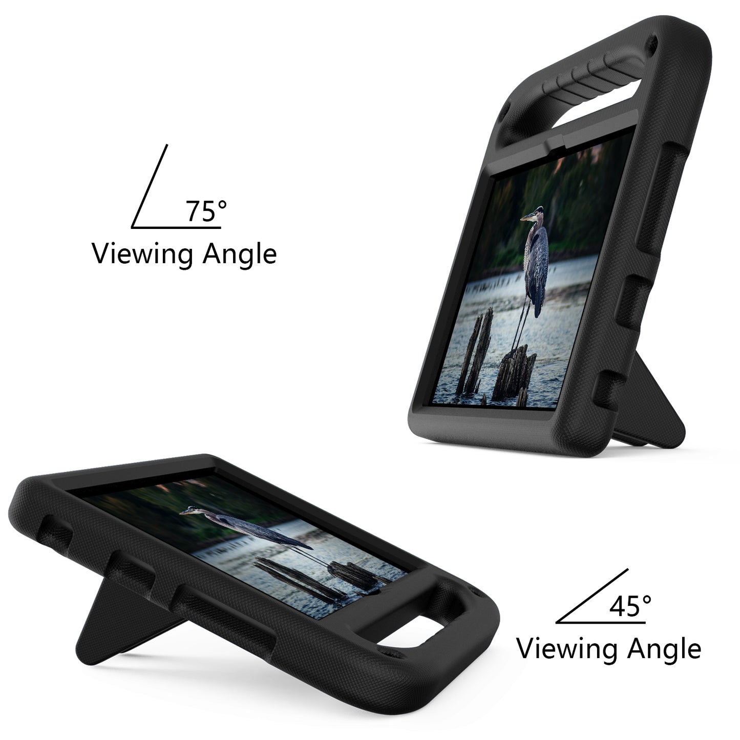 Anti-drop EVA Tablet Case Cover with Kickstand Handle Design for Amazon Fire HD 8 (2020)/Fire HD 8 Plus (2020)