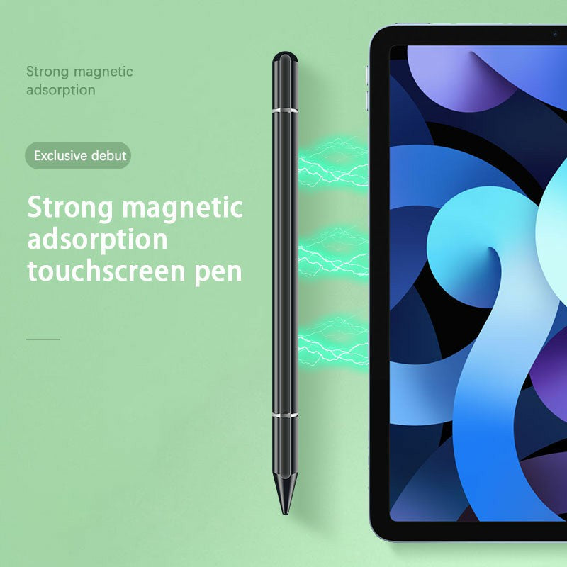 JB06 2 in 1 Nano Conductive Cloth Head + Disc Stylus Magnetic Adsorption Passive Touch Screen Pen for Cell Phone Tablet