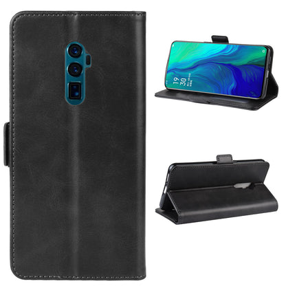 Magnetic Double Clasp Flip Leather Wallet Stand Phone Case for OPPO Reno 10x Zoom