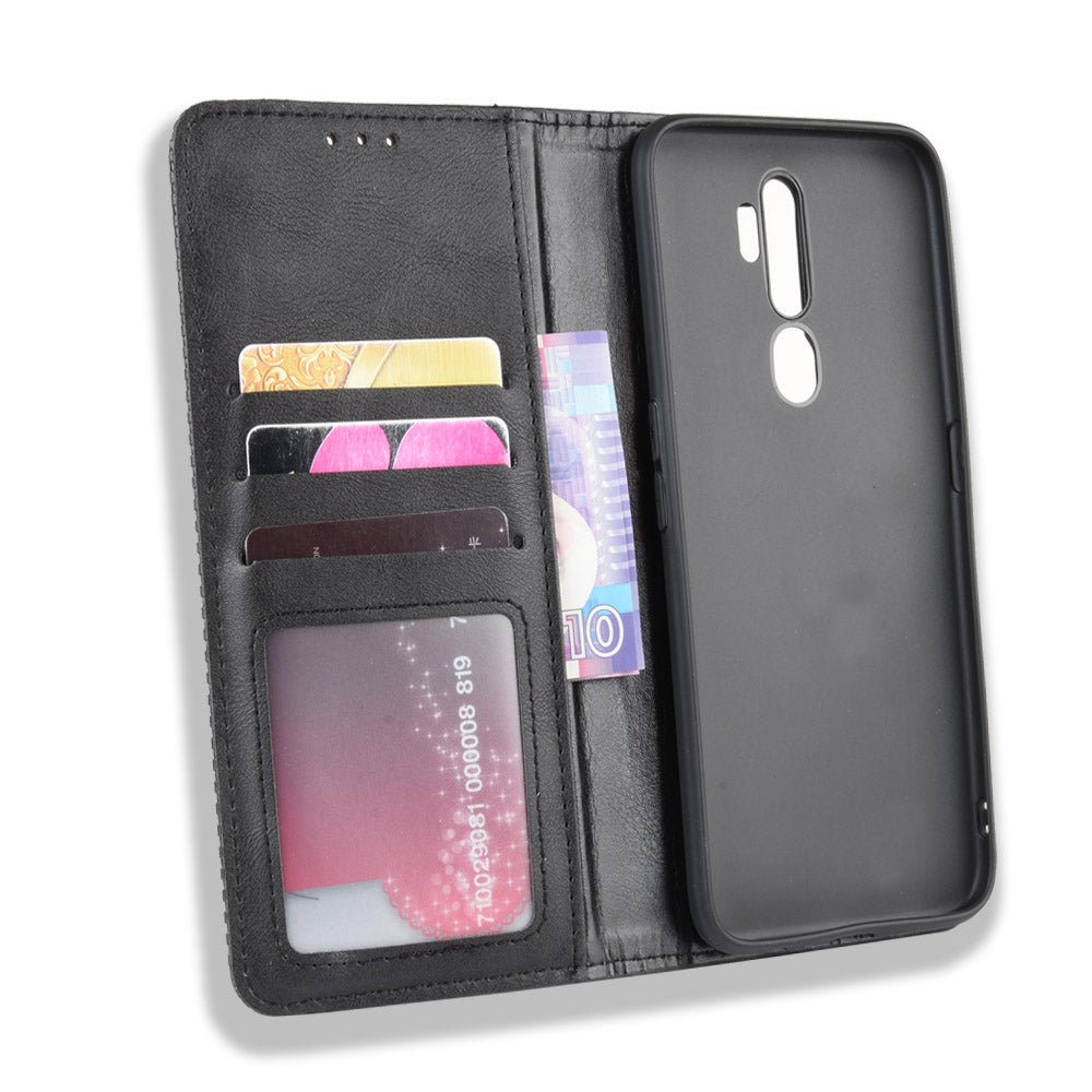 Retro Style PU Leather Stand Wallet Case for OPPO A9 2020/A5 2020/A11/A11X