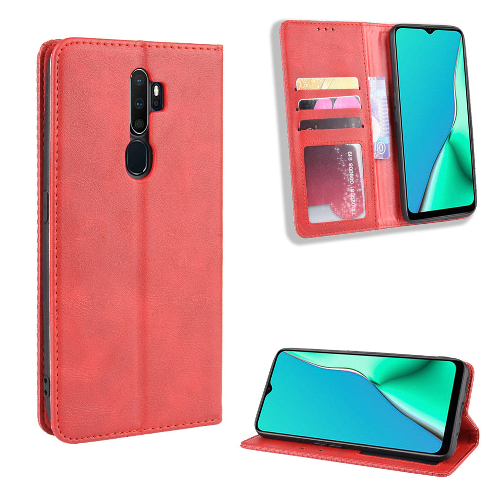 Retro Style PU Leather Stand Wallet Case for OPPO A9 2020/A5 2020/A11/A11X