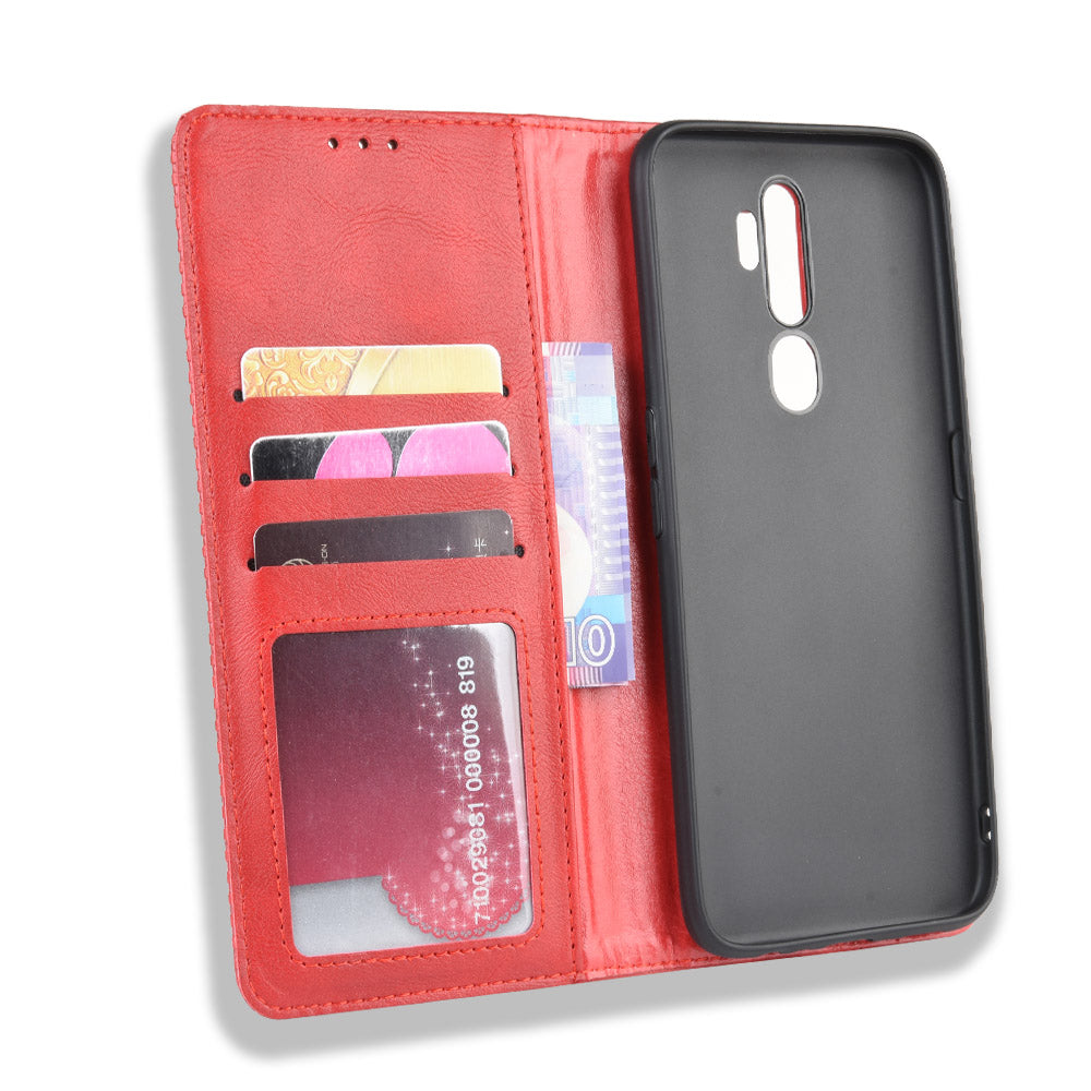Retro Style PU Leather Stand Wallet Case for OPPO A9 2020/A5 2020/A11/A11X