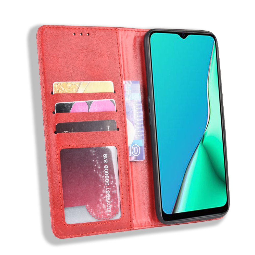 Retro Style PU Leather Stand Wallet Case for OPPO A9 2020/A5 2020/A11/A11X