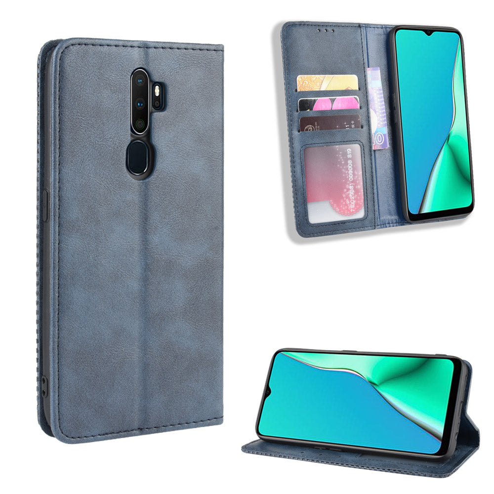 Retro Style PU Leather Stand Wallet Case for OPPO A9 2020/A5 2020/A11/A11X
