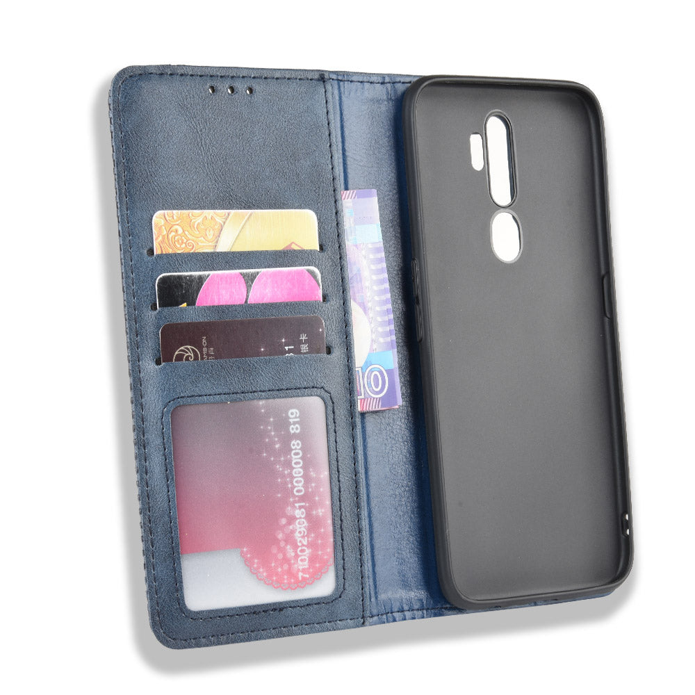 Retro Style PU Leather Stand Wallet Case for OPPO A9 2020/A5 2020/A11/A11X