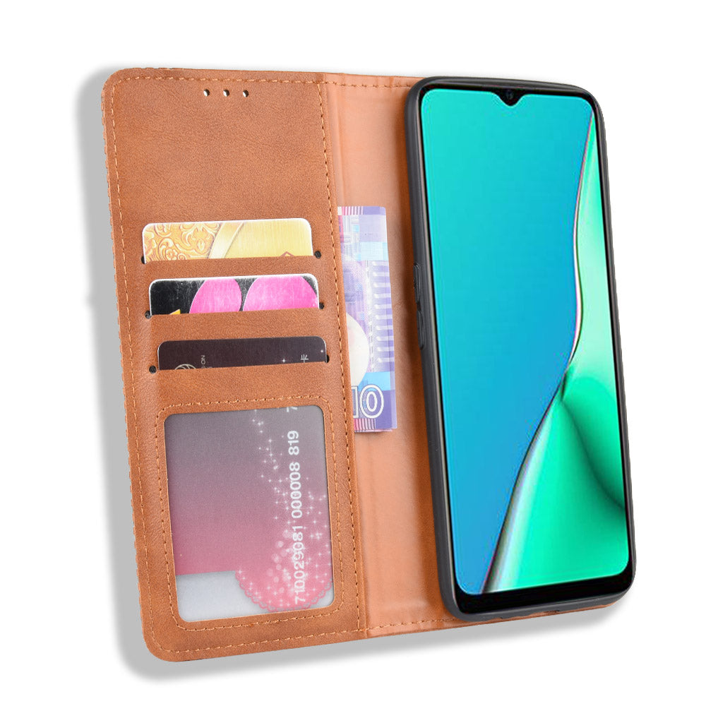 Retro Style PU Leather Stand Wallet Case for OPPO A9 2020/A5 2020/A11/A11X