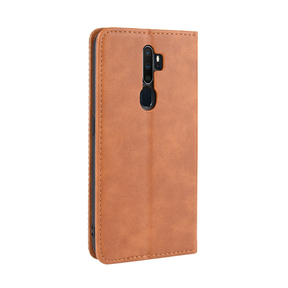 Retro Style PU Leather Stand Wallet Case for OPPO A9 2020/A5 2020/A11/A11X
