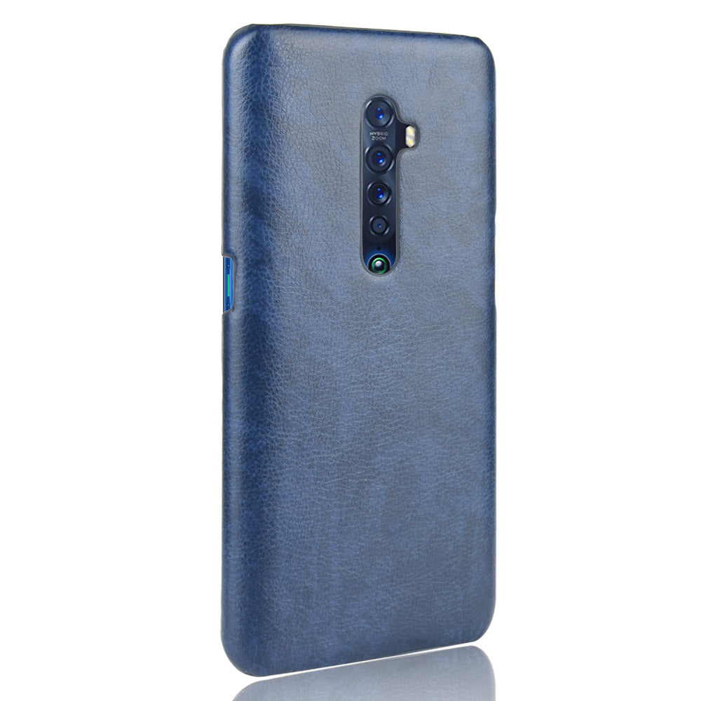 Litchi Texture PU Leather Coated PC Back Case for OPPO Reno 2