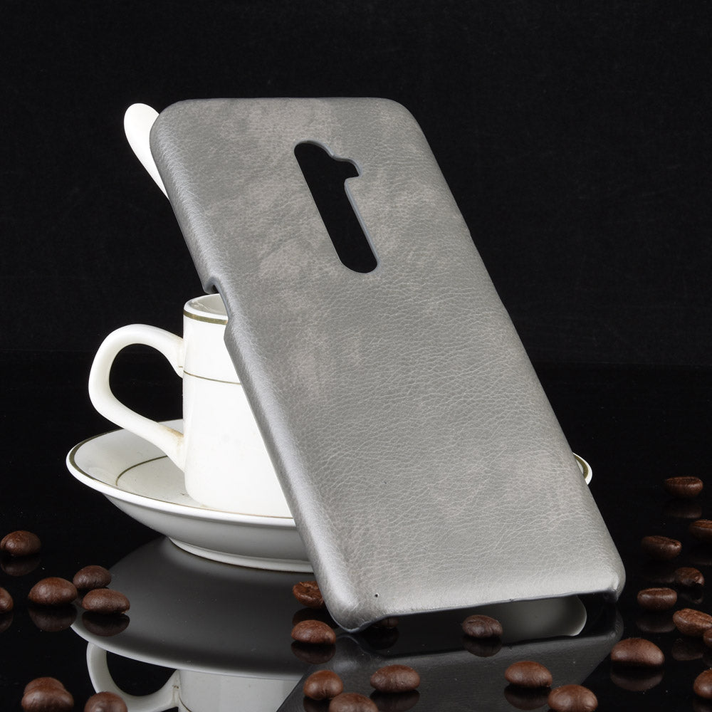Litchi Texture PU Leather Coated PC Back Case for OPPO Reno 2