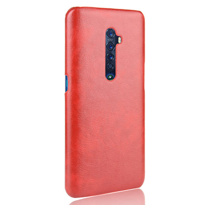 Litchi Texture PU Leather Coated PC Back Case for OPPO Reno 2