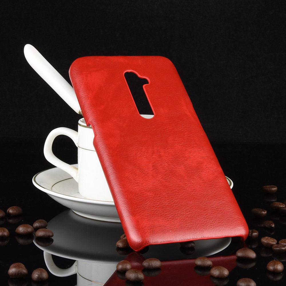 Litchi Texture PU Leather Coated PC Back Case for OPPO Reno 2