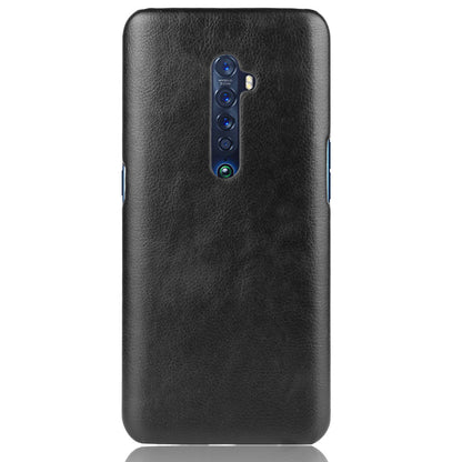 Litchi Texture PU Leather Coated PC Back Case for OPPO Reno 2