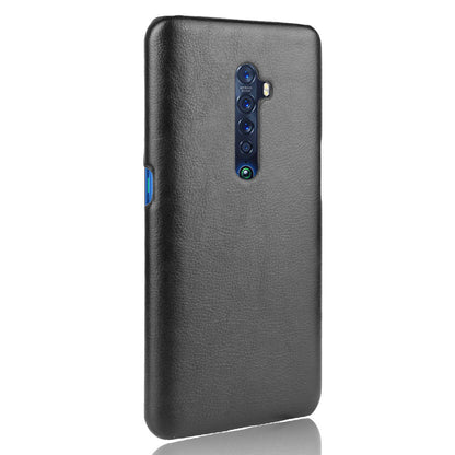 Litchi Texture PU Leather Coated PC Back Case for OPPO Reno 2