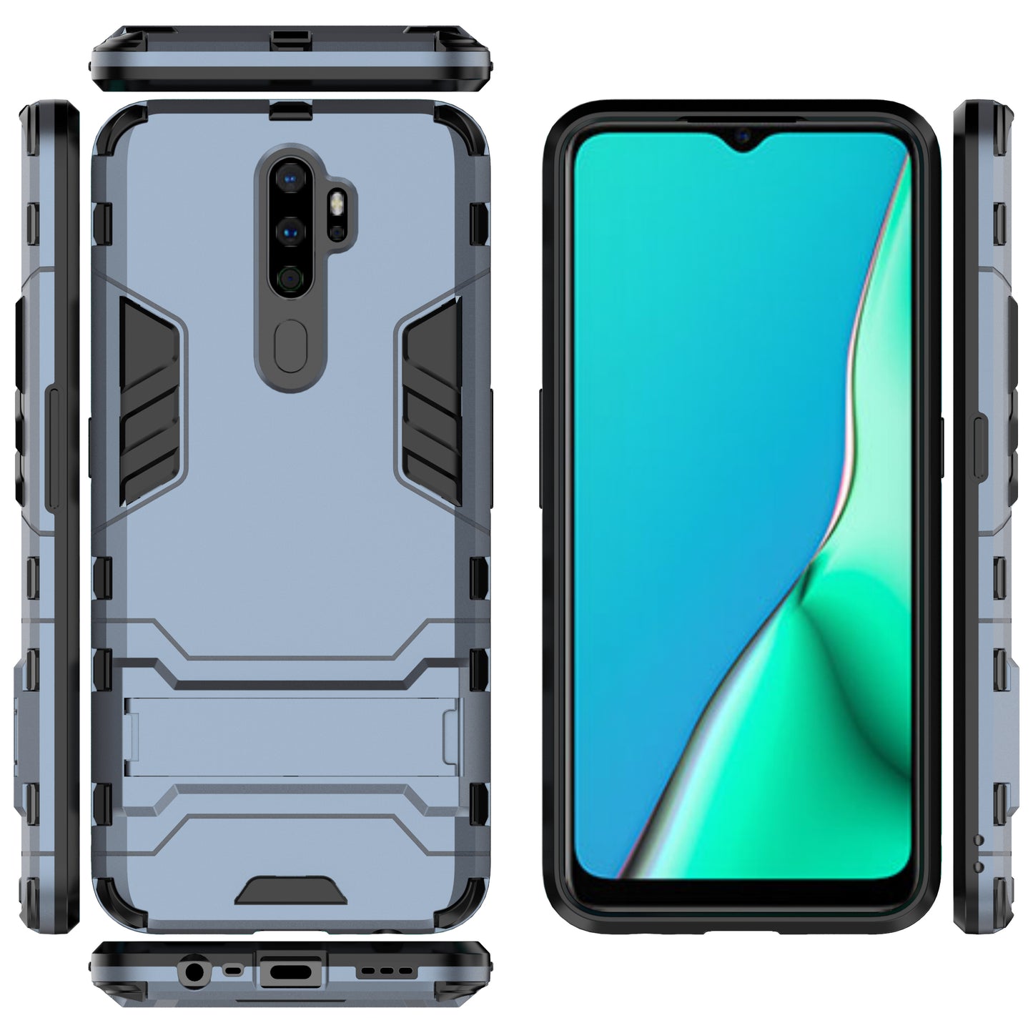 2-in-1 Plastic + TPU Combo Shell with Kickstand for OPPO A9 (2020)/A11x