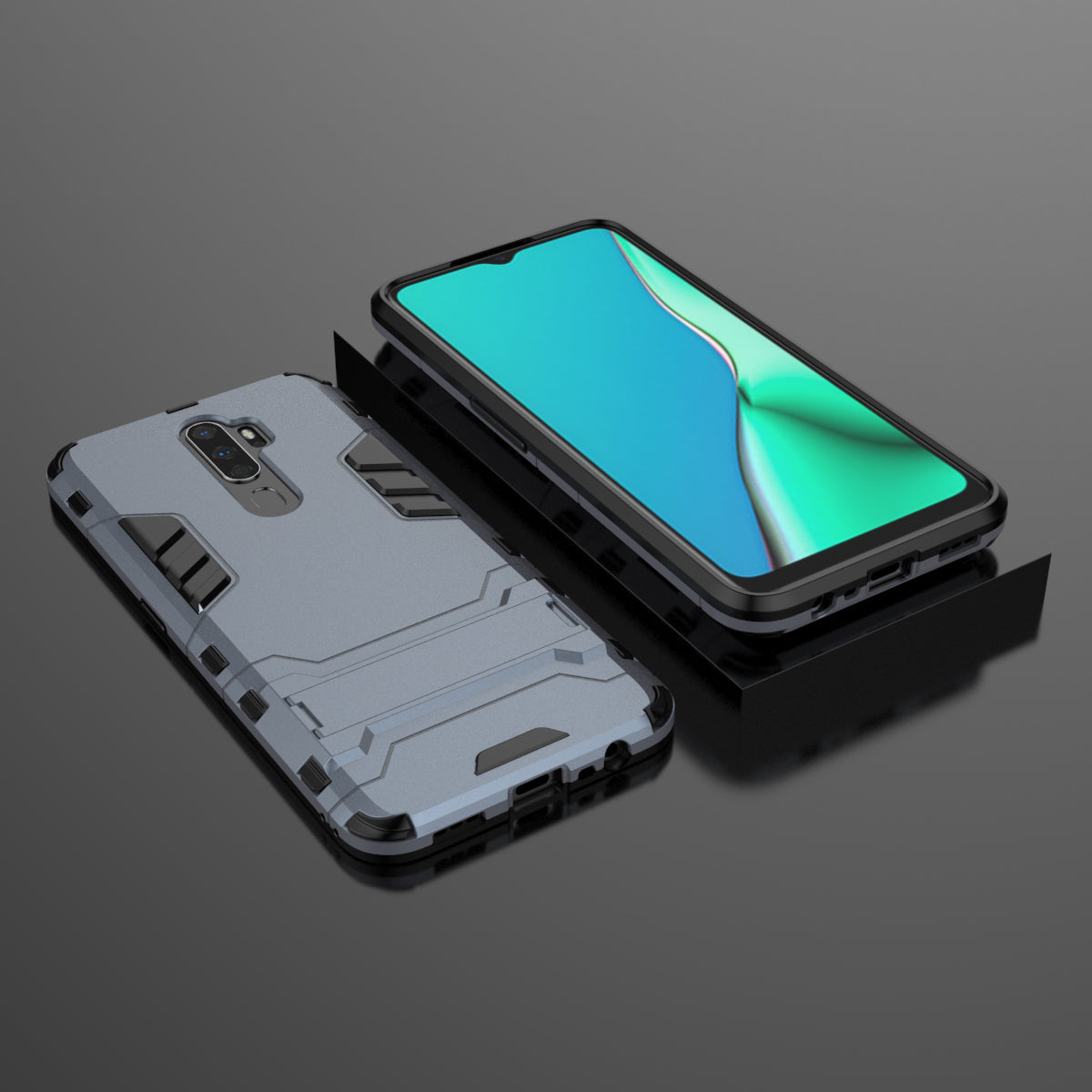 2-in-1 Plastic + TPU Combo Shell with Kickstand for OPPO A9 (2020)/A11x