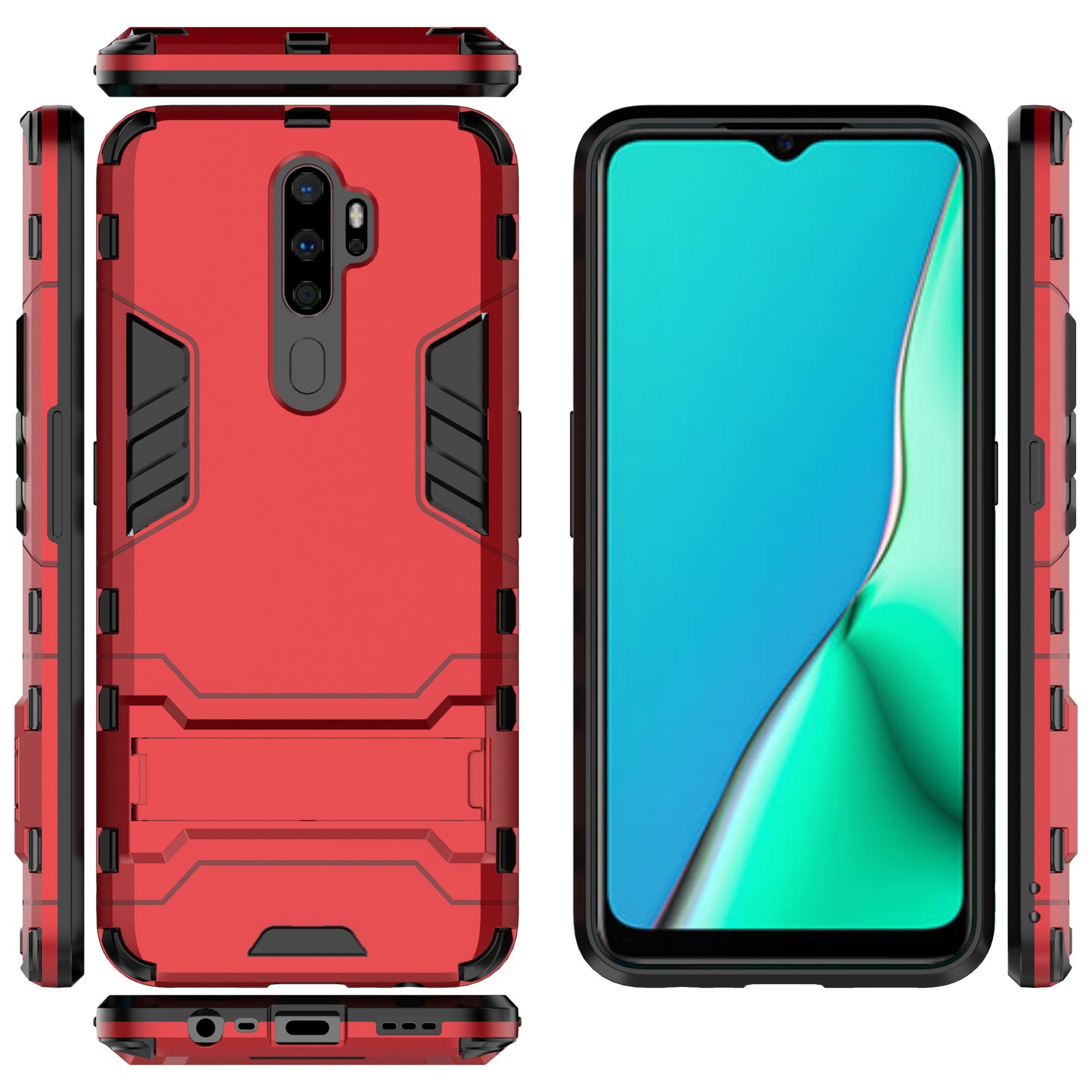 2-in-1 Plastic + TPU Combo Shell with Kickstand for OPPO A9 (2020)/A11x