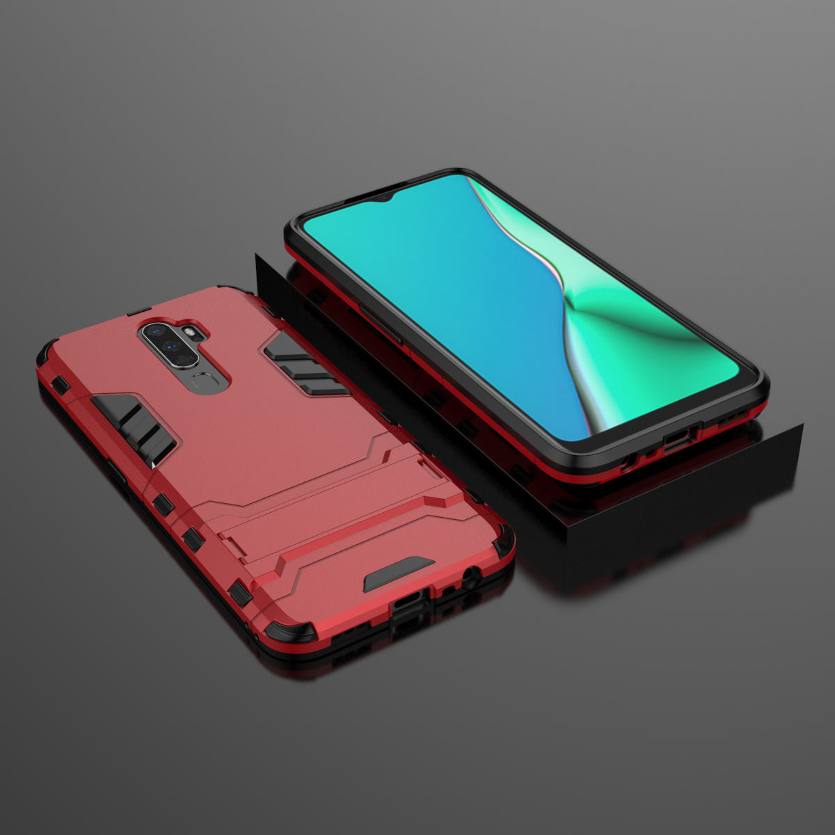 2-in-1 Plastic + TPU Combo Shell with Kickstand for OPPO A9 (2020)/A11x