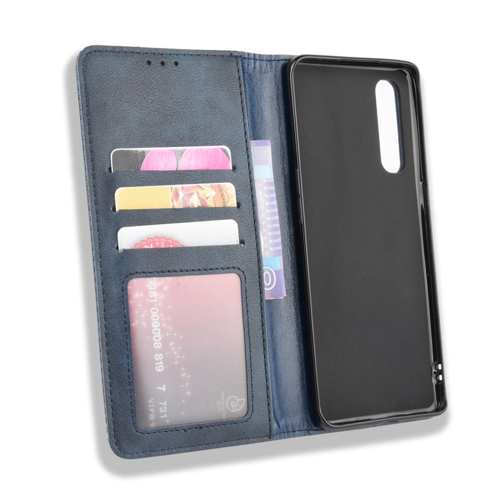 Vintage Style Leather Wallet Case with Stand for Oppo Reno3 Pro 5G