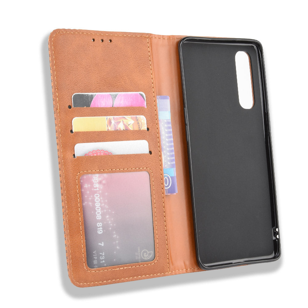 Vintage Style Leather Wallet Case with Stand for Oppo Reno3 Pro 5G