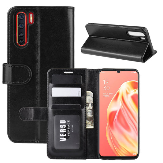 Crazy Horse Wallet Leather Magnetic Phone Cover for OPPO A91 / F15