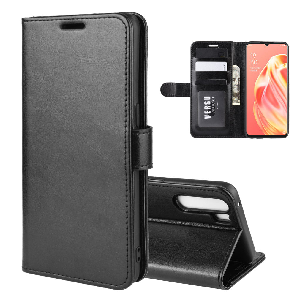 Crazy Horse Wallet Leather Magnetic Phone Cover for OPPO A91 / F15