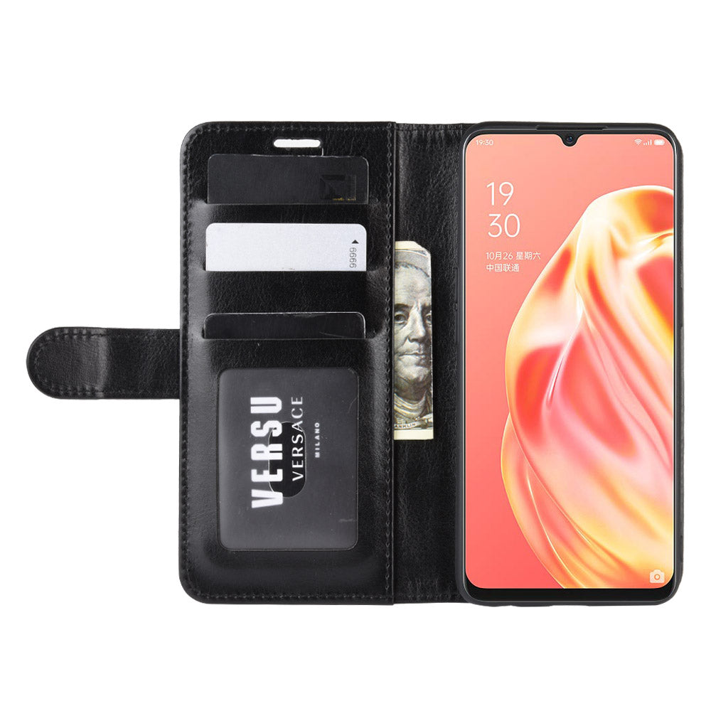 Crazy Horse Wallet Leather Magnetic Phone Cover for OPPO A91 / F15