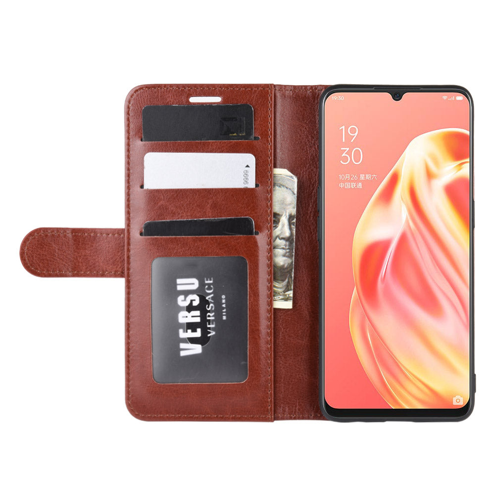 Crazy Horse Wallet Leather Magnetic Phone Cover for OPPO A91 / F15