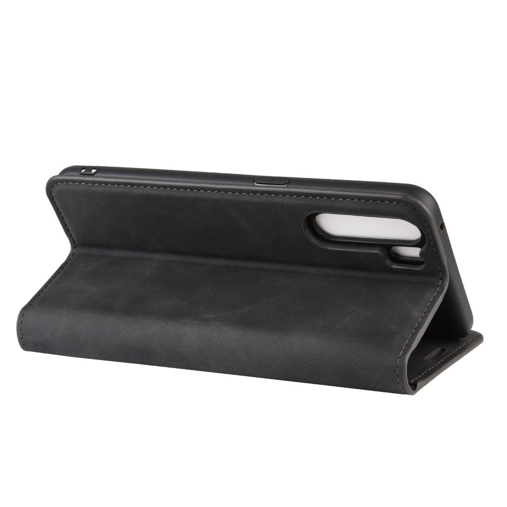 Silky Touch Auto-absorbed Flip Leather Wallet Protector Cover for OPPO A91 / F15
