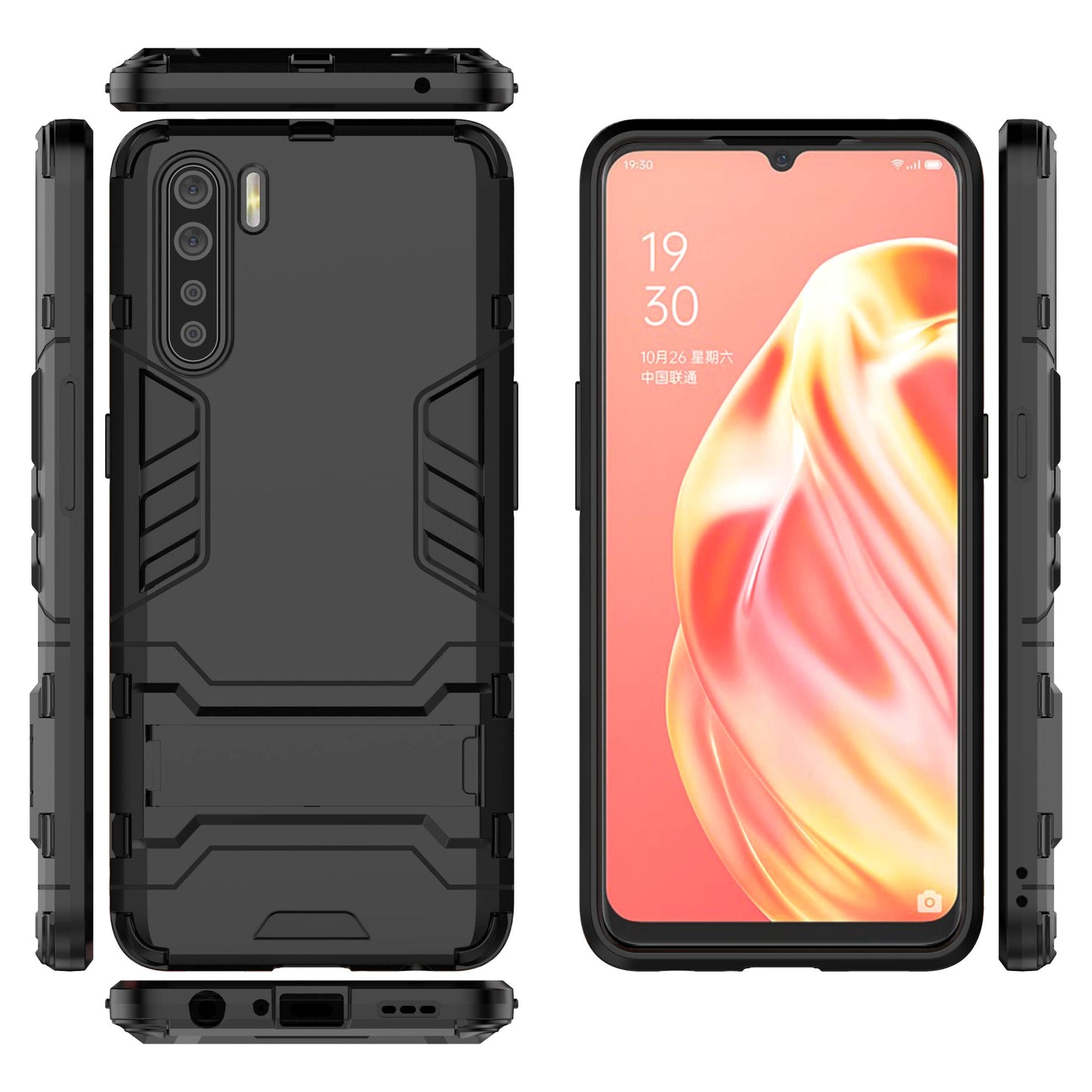 Cool Guard Hybrid PC + TPU Mobile Shell with Kickstand for OPPO A91/F15